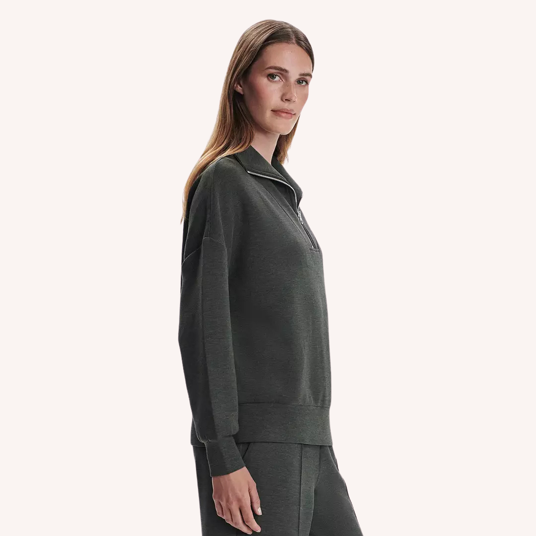 Hawley Half Zip Sweat- Olive Marl – Irma Marie Designer Apparel