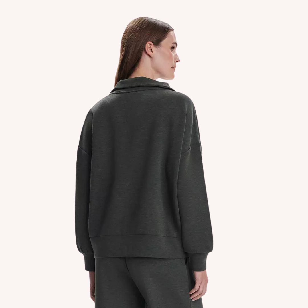 Hawley Half Zip Sweat- Olive Marl – Irma Marie Designer Apparel