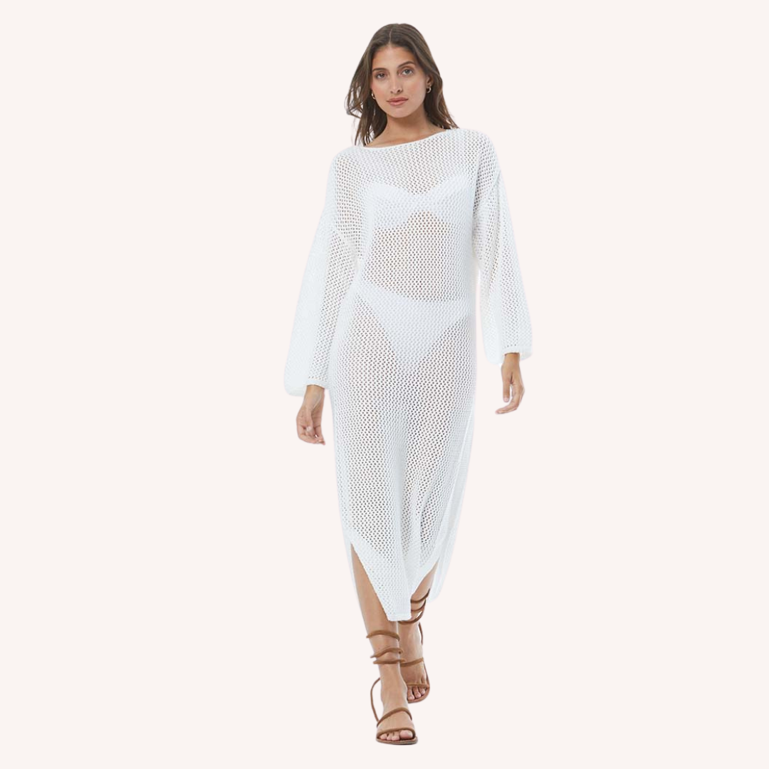 Santorini Crochet Dress- Bone Dress Small Santorini Crochet Dress- Bone Dress Small