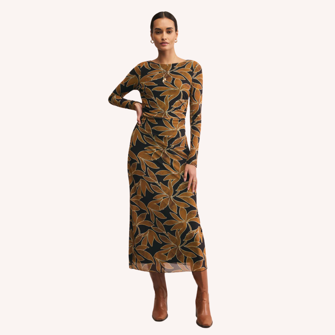 Spellbound Nox Floral Dress- Coconut Irma Marie Designer Apparel Spellbound Nox Floral Dress- Coconut Irma Marie Designer Apparel