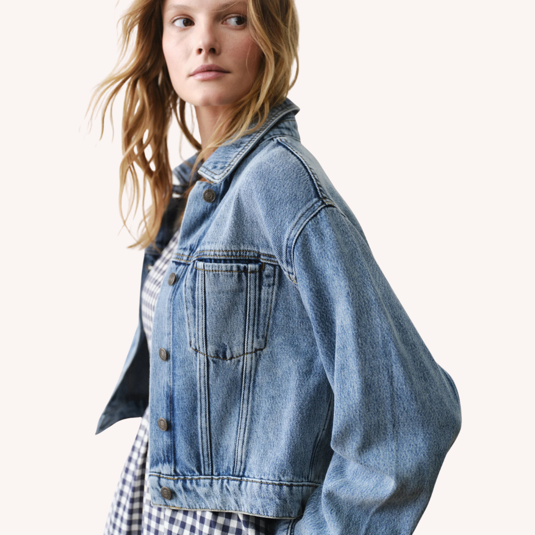 Ash Crop Denim Jacket- Medium Wash – Irma Marie Designer Apparel