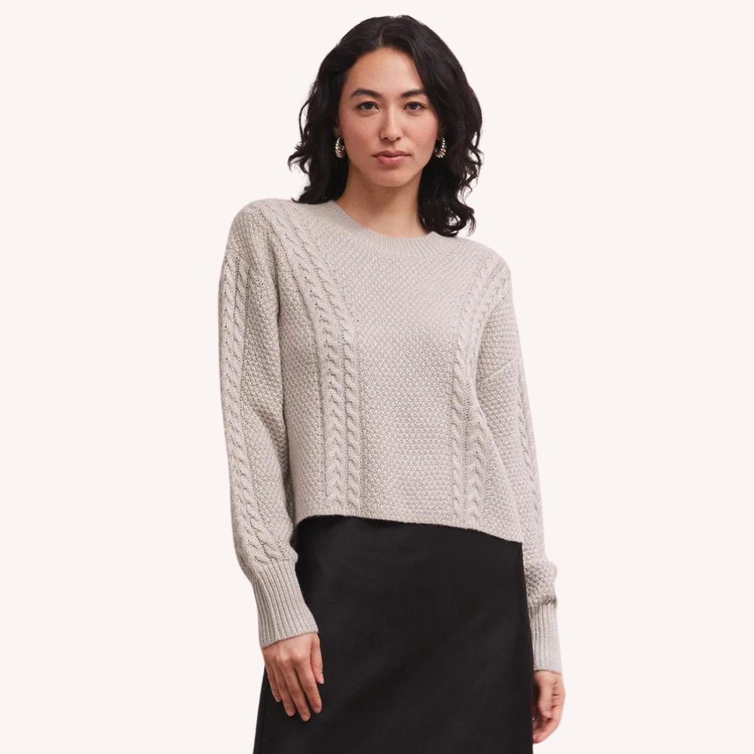 Eternal Metallic Cable Knit Sweater