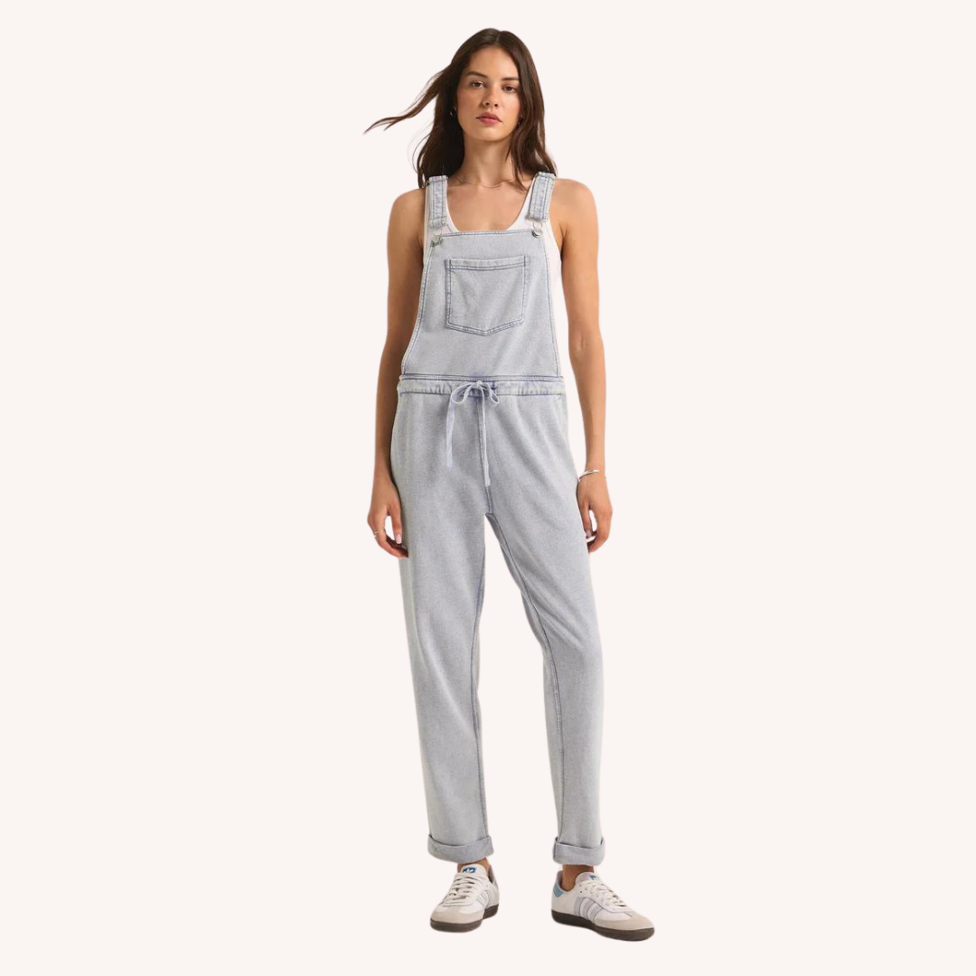 Knit Denim Overalls