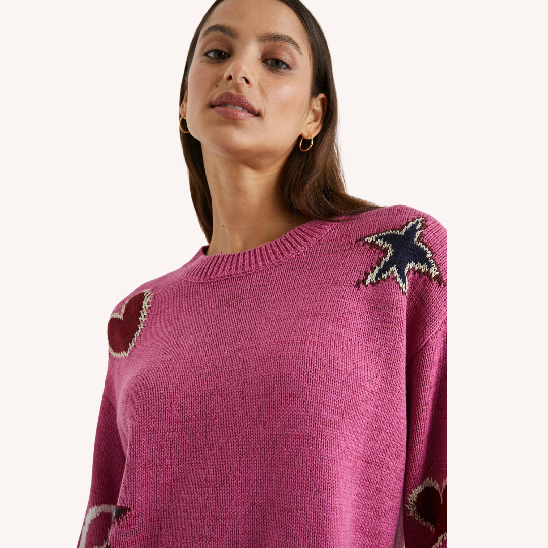 Zoey Sweater- Pink Multi