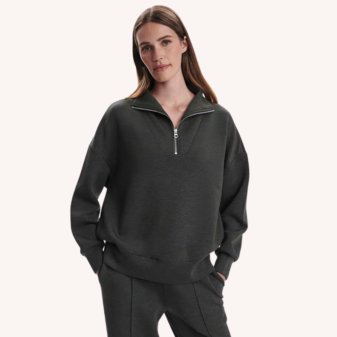 Hawley Half Zip Sweat- Olive Marl – Irma Marie Designer Apparel