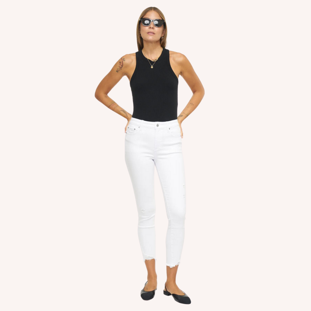 Audrey Mid Rise Skinny Cropped Jeans